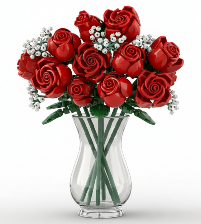 Botanical Collection Bouquet of Roses Building Block Set (822 Pieces)