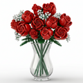 Botanical Collection Bouquet of Roses Building Block Set (822 Pieces)