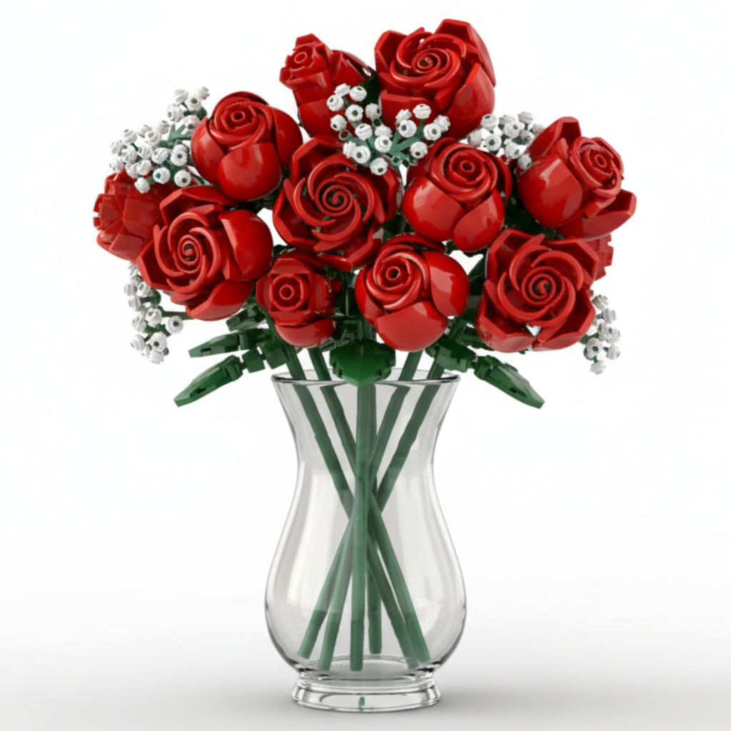 Botanical Collection Bouquet of Roses Building Block Set (822 Pieces)