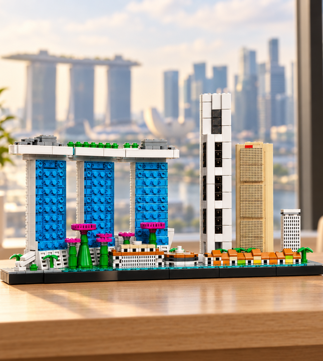 Modern Marina Bay Tropical Metropole Skyline