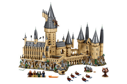 Large-scale model of a castle with detailed architecture on a transparent background