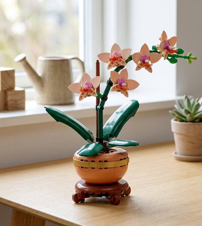 Delicate Botanical Potted Purple Mini Orchid Display