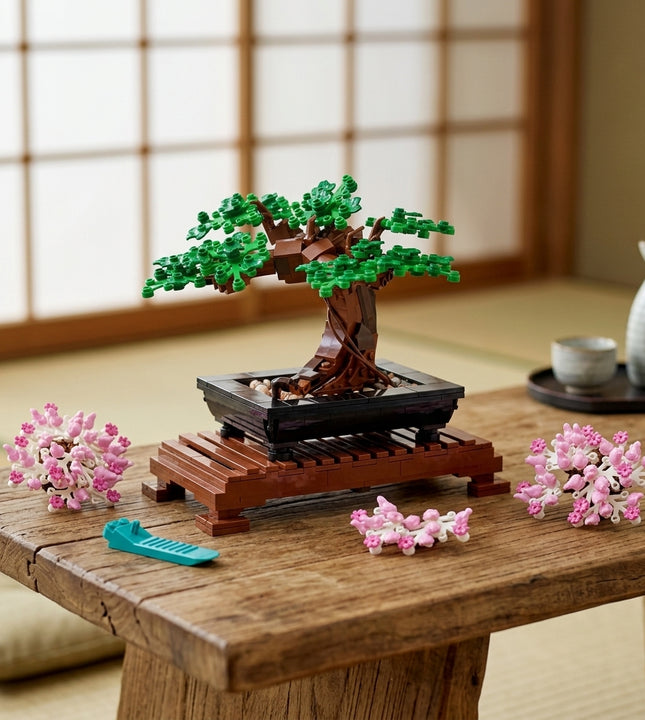 Potted Traditional Japanese Bonsai with Blossom Options