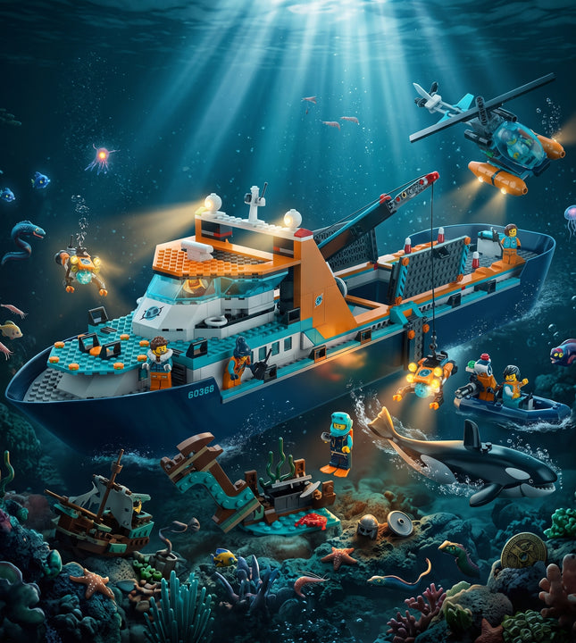 Oceanographic Heavy Icebreaker Ship & Deep-Sea Sub